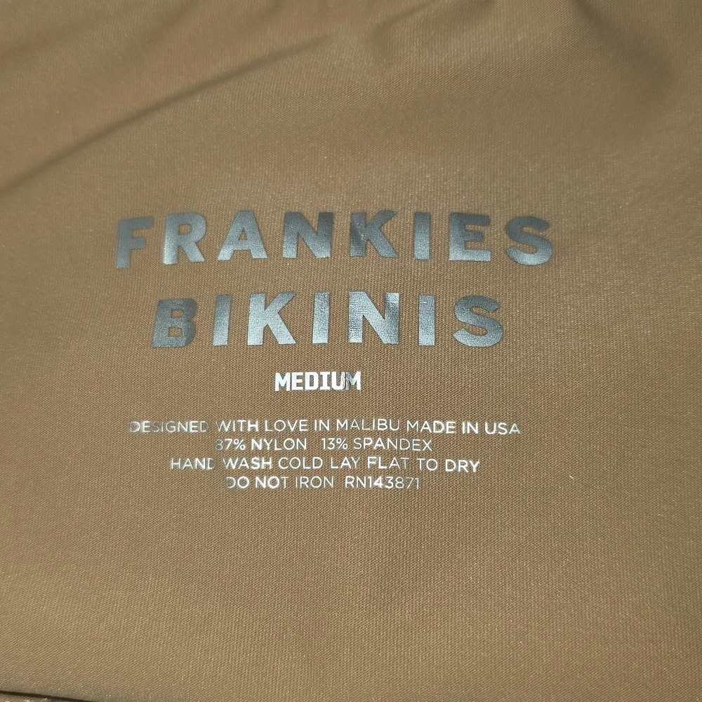 NWT Frankie's Bikinis Ribbed Connor Top & Jenna Bottom in Tan Bikini SET